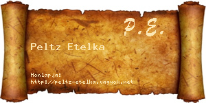 Peltz Etelka névjegykártya